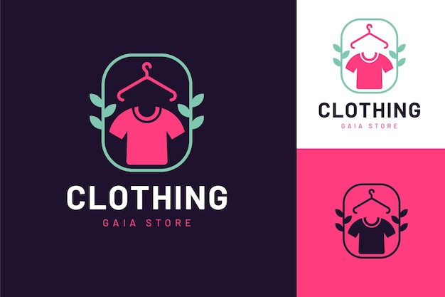 Flat design clothing store logo template