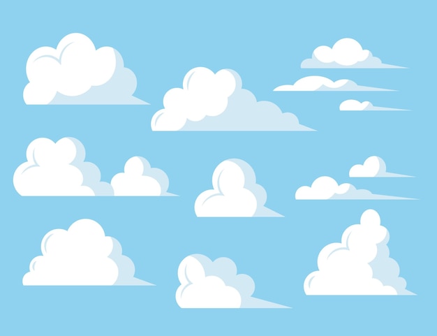 Flat design cloud collection