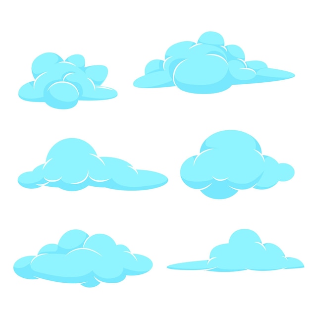 Flat design cloud collection