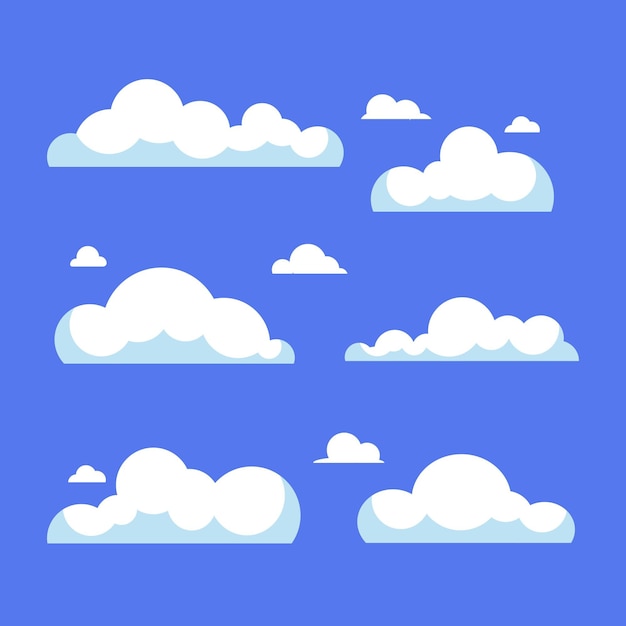 Flat design cloud set