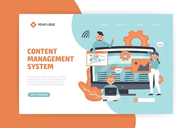 Flat design cms web template
