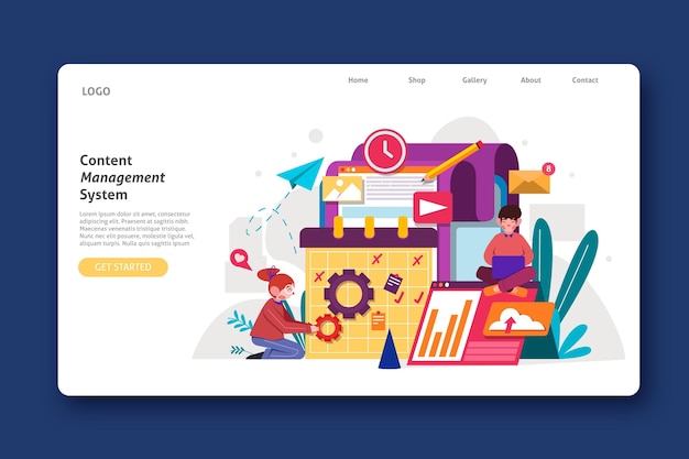 Free vector flat design cms website