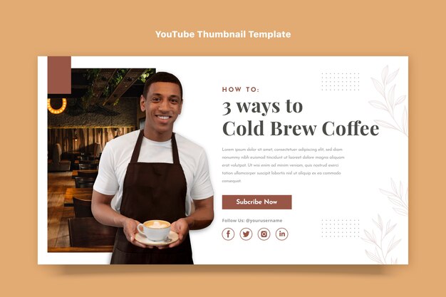 Flat design coffee youtube thumbnail