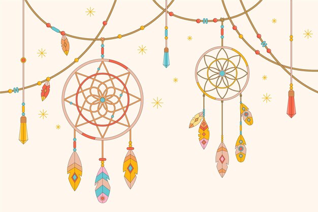 Flat design colorful boho background