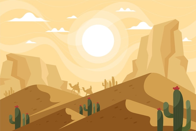 Free Vector flat design of colorful desert landscape