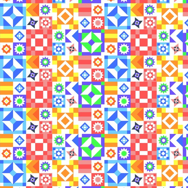 Flat design colorful geometric pattern