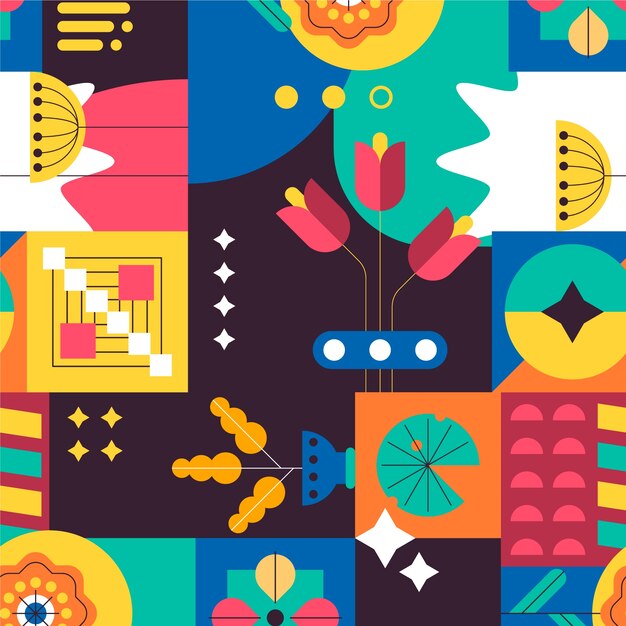 Flat design colorful geometric pattern