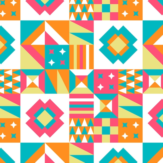 Flat design colorful geometric pattern