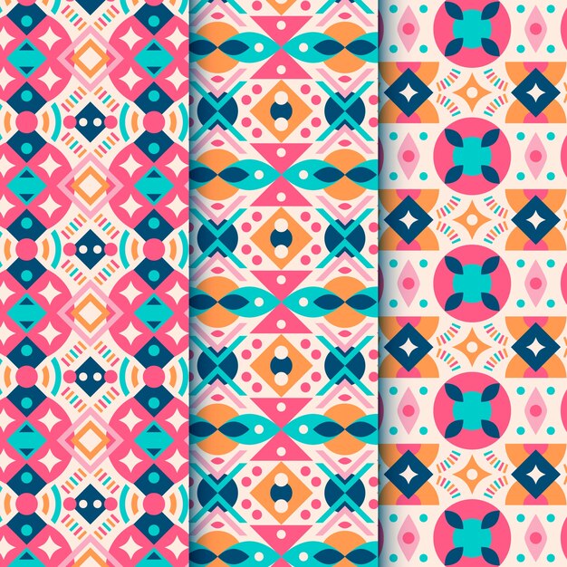 Flat design colorful geometric pattern