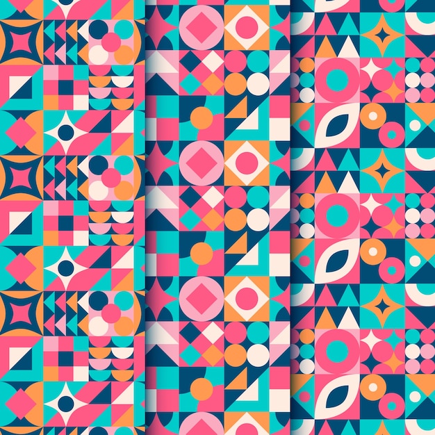 Flat design colorful geometric pattern