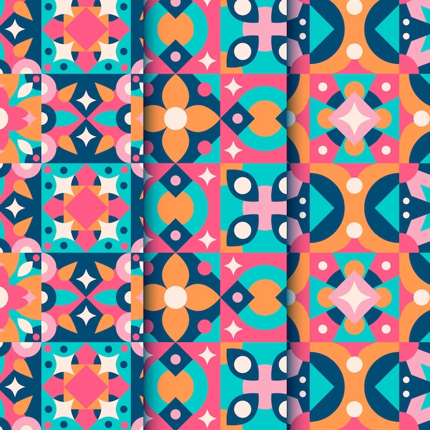 Flat design colorful geometric pattern