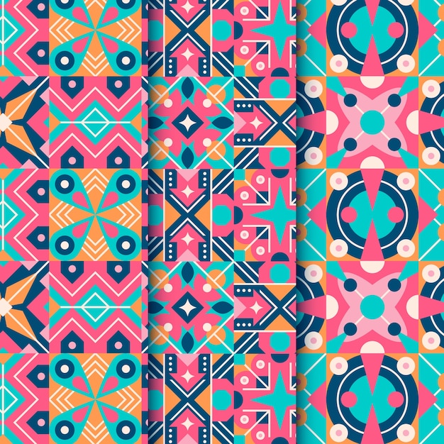 Free Vector flat design colorful geometric pattern