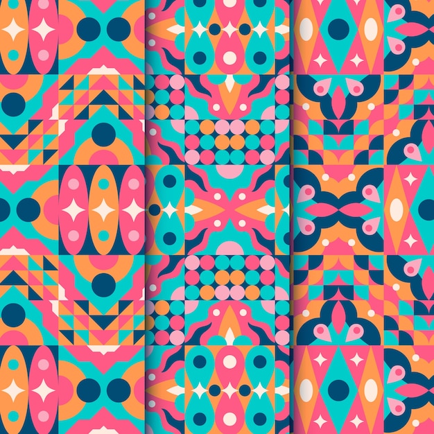 Flat design colorful geometric pattern