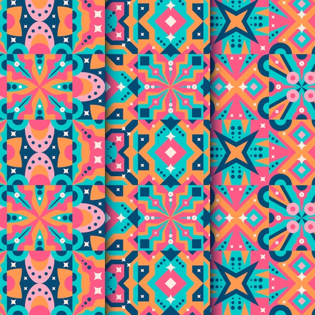 Flat design colorful geometric pattern