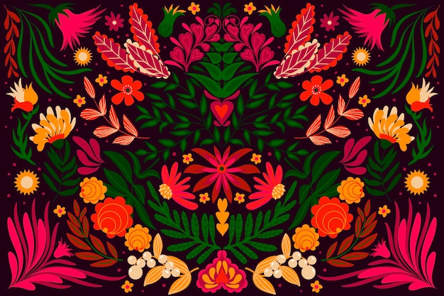 Flat design colorful mexican background theme