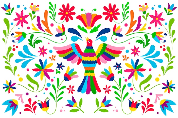 Flat design colorful mexican background