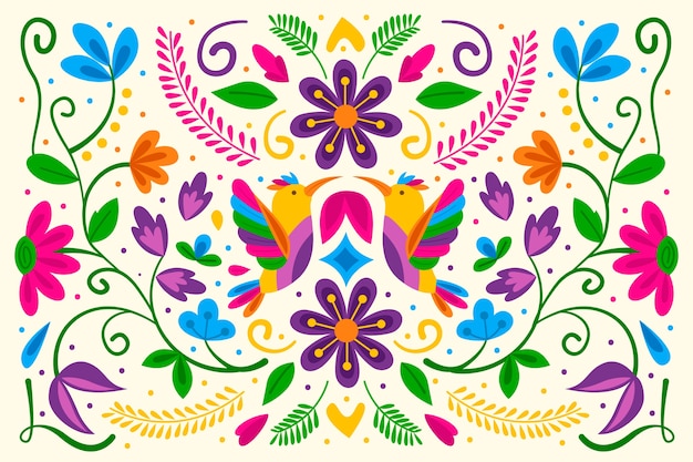 Flat design colorful mexican background