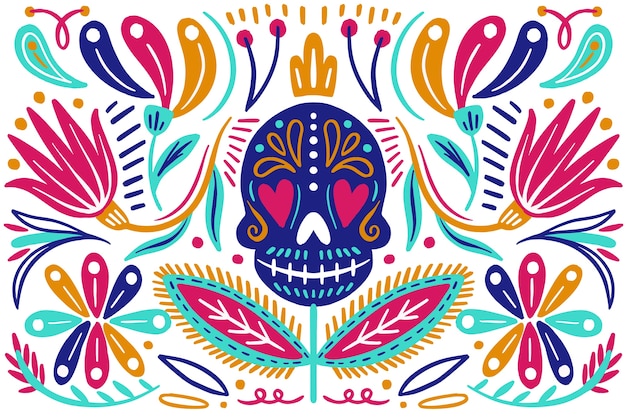 Free Vector flat design colorful mexican background