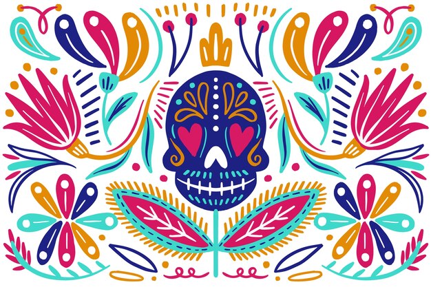 Flat design colorful mexican background