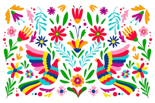 Free Vector flat design colorful mexican background