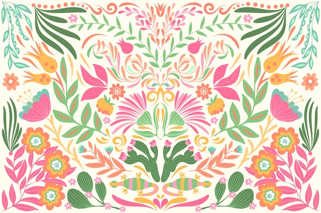 Flat design colorful mexican wallpaper theme