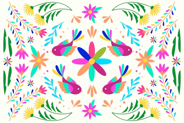 Flat design colorful mexican wallpaper