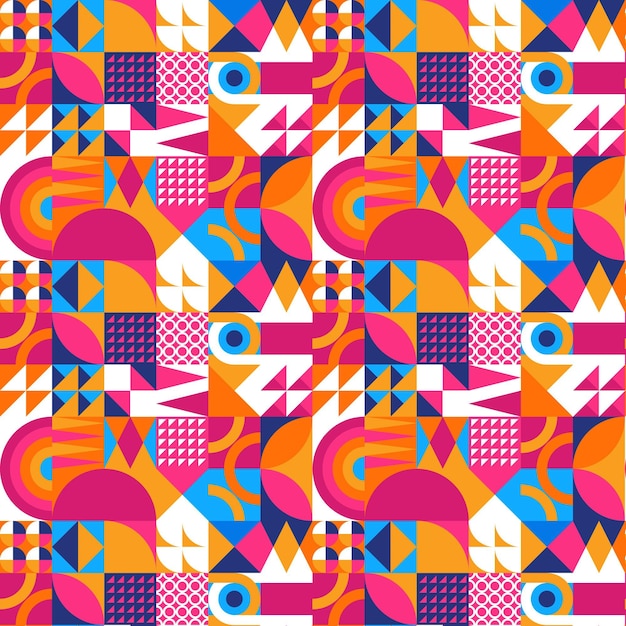 Free Vector flat design colorful mosaic pattern