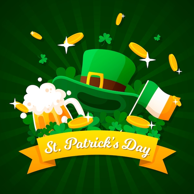 Flat design colorful theme of st. patricks day