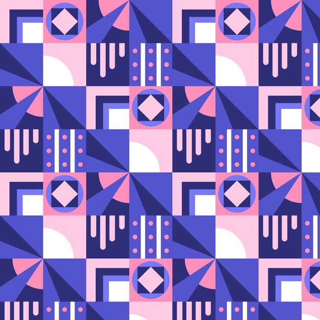 Flat design colour blocked pattern illustration