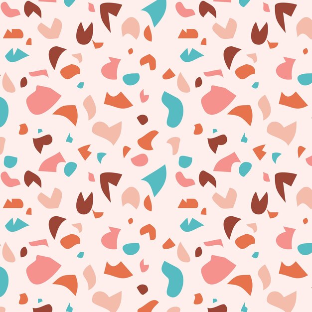 Flat design colourful terrazzo pattern