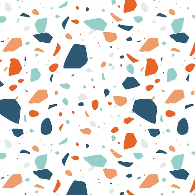 Flat design colourful terrazzo pattern