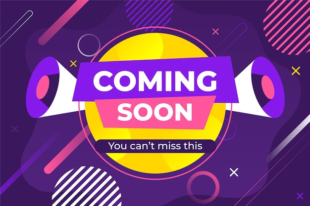 Flat design coming soon background