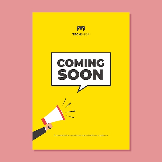 Flat design coming soon poster