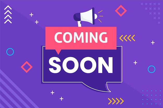 Flat design coming soon promo background