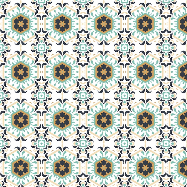 Flat design complex arabesque pattern