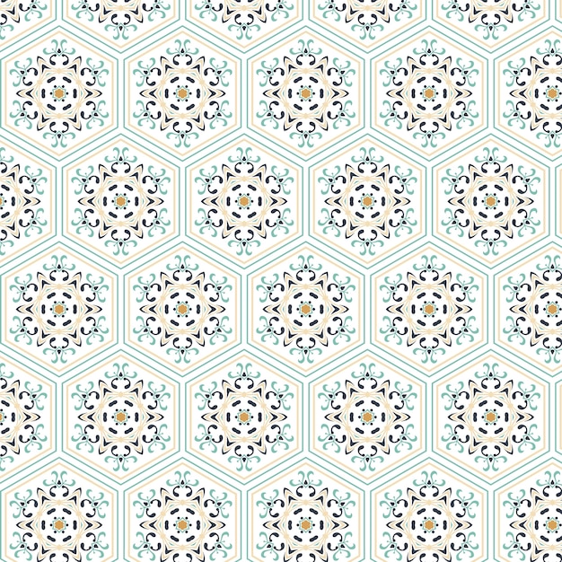 Flat design complex arabesque pattern