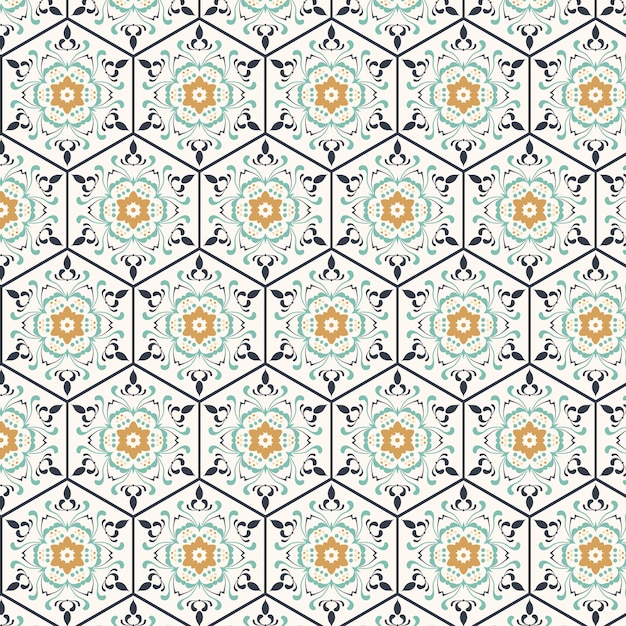 Free Vector flat design complex arabesque pattern