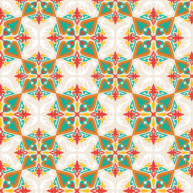 Free vector flat design complex arabesque pattern