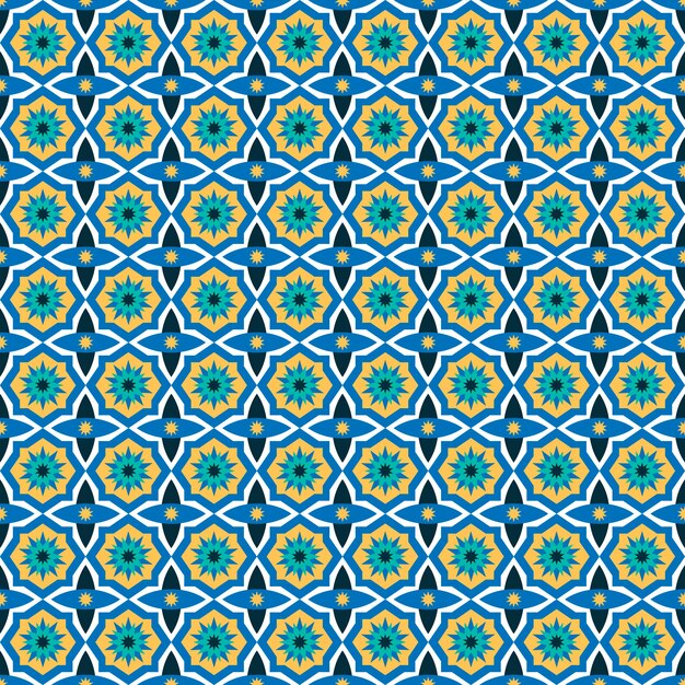 Flat design complex arabesque pattern