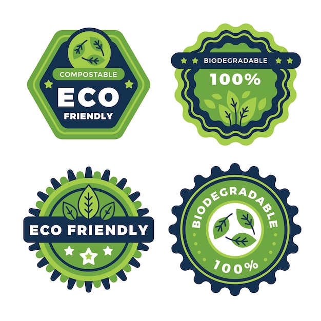 Flat design compostable labels and stamps