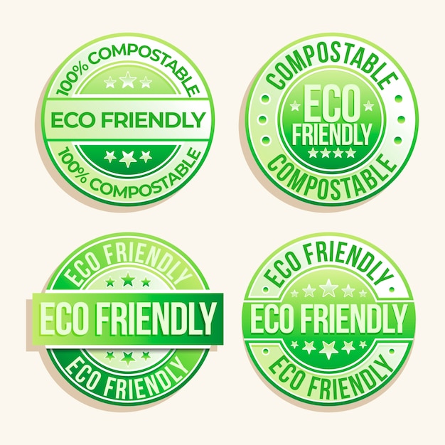 Flat design compostable labels and stamps