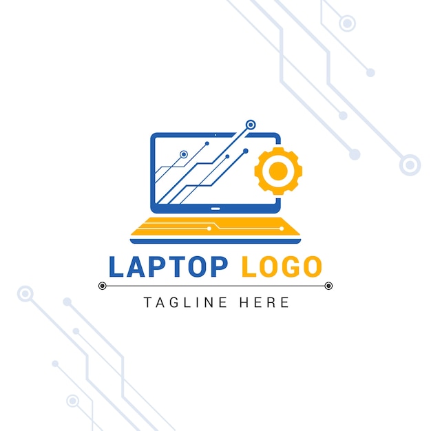 Flat design computer logo template