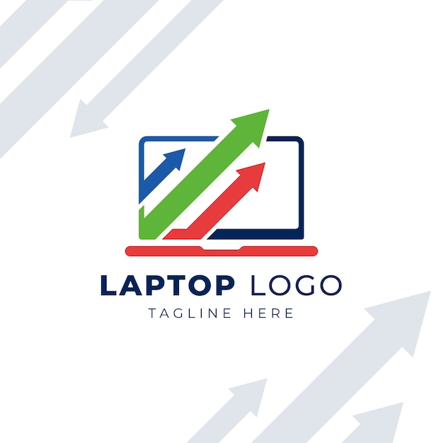 Flat design computer logo template