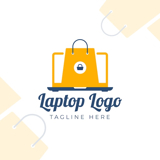 Free Vector flat design computer logo template