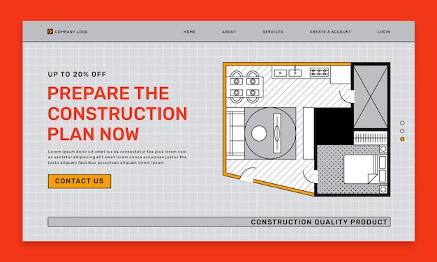 Free Vector flat design construction  design template