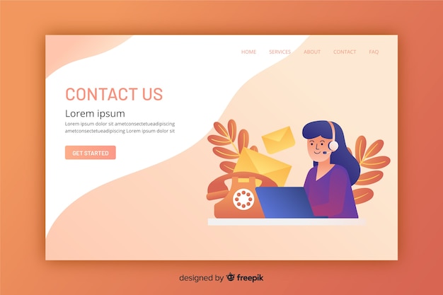 Flat design of a contact landing page