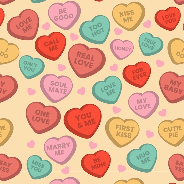 Flat design conversation hearts illustration pattern