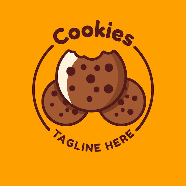 Free vector flat design cookies logo template