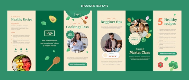 Flat design cooking class brochure