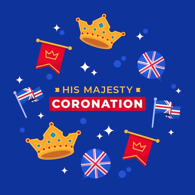 Free Vector flat design coronation illustration